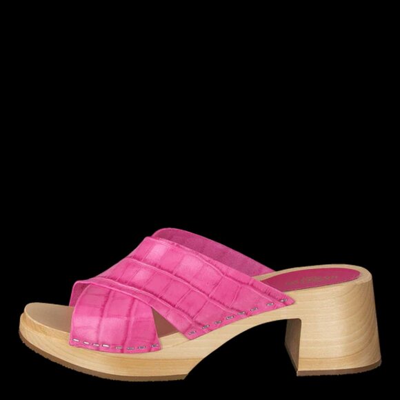 - NEW SWEDISH HASBEENS Leather Annette High Sandals hot pink for women 257 - Picture 9 of 16